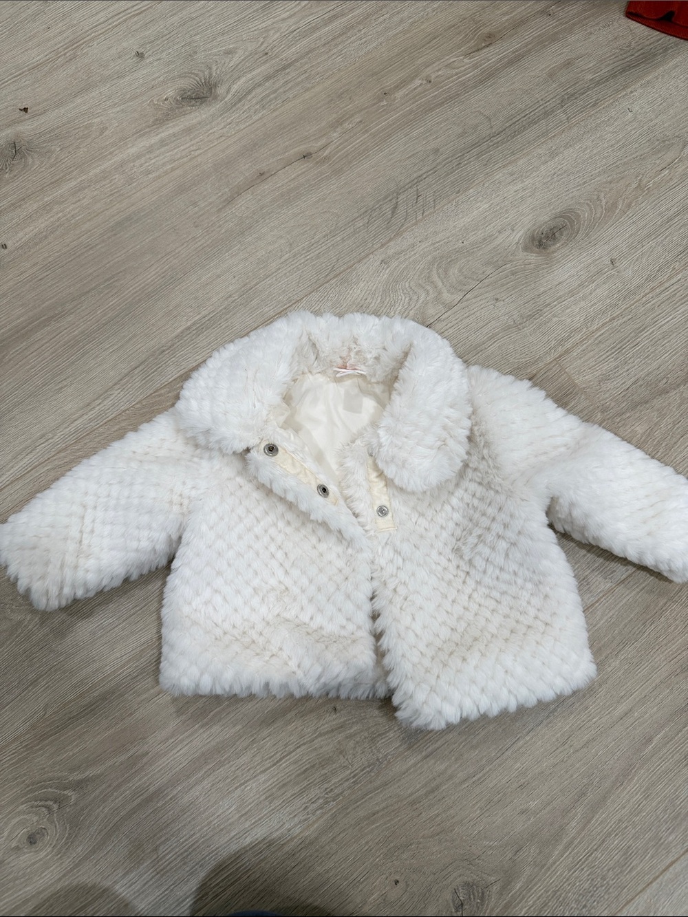 Cat & Jack Cream Faux Fur Baby Jacket